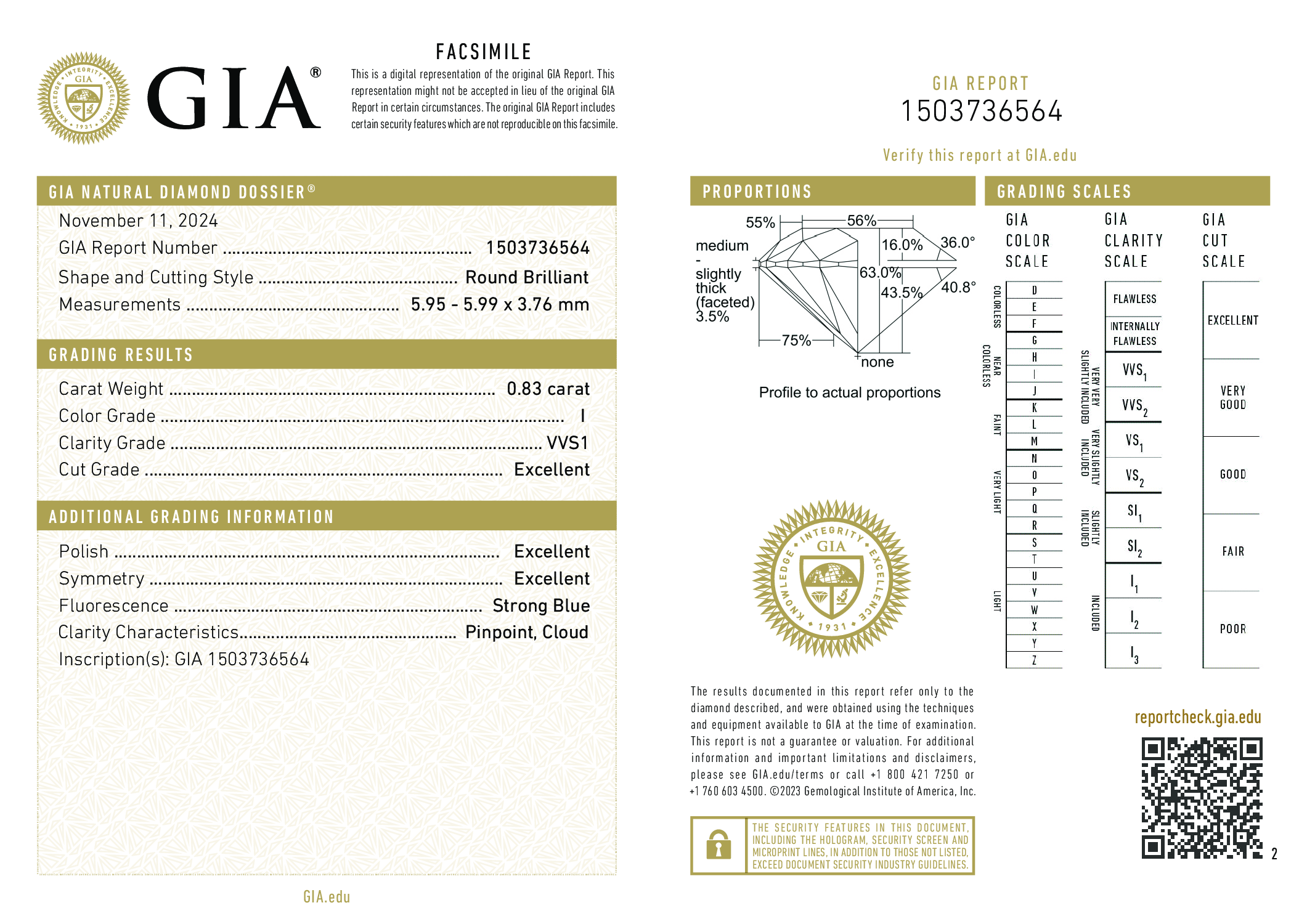Diamond Certificate