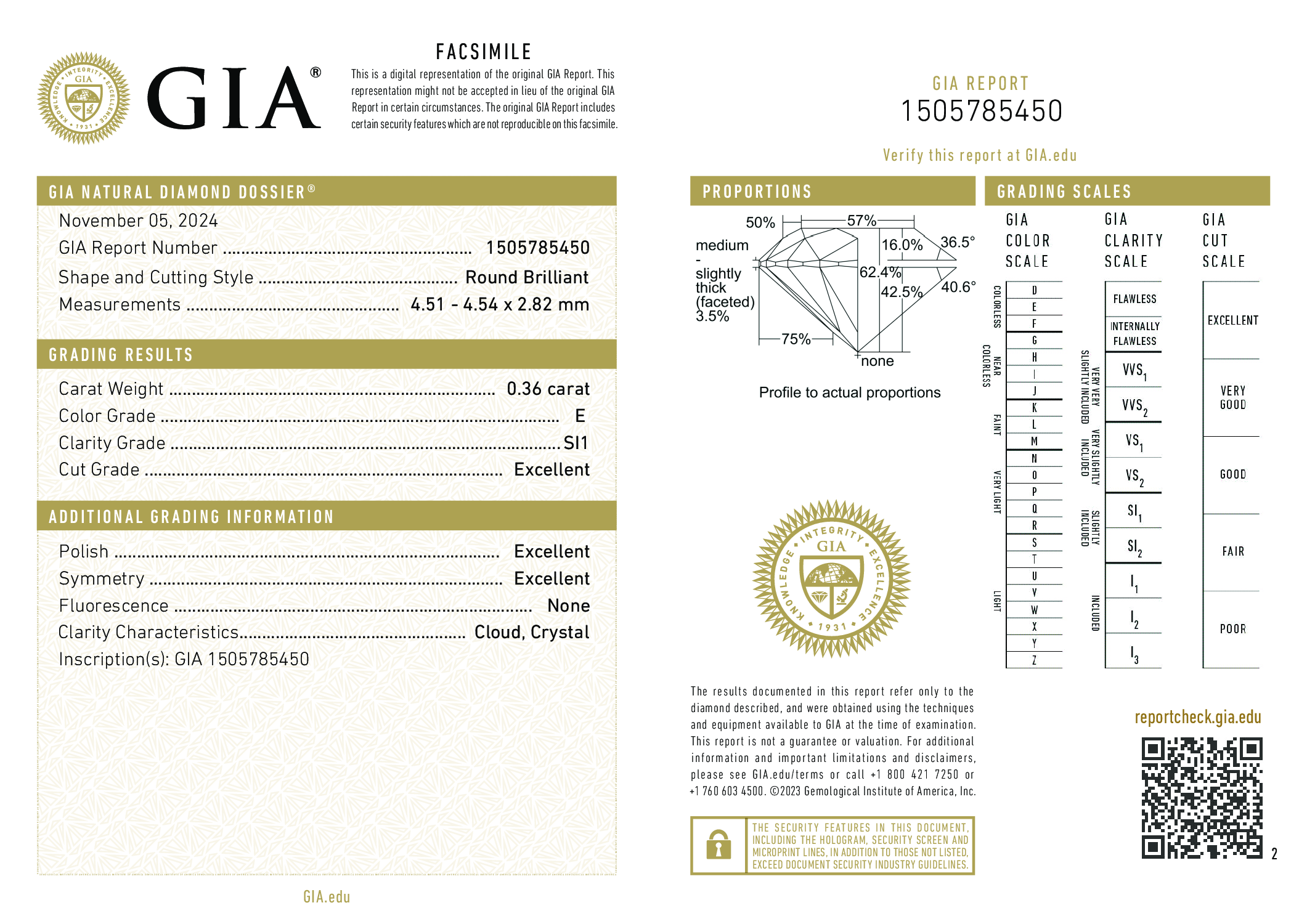 Diamond Certificate