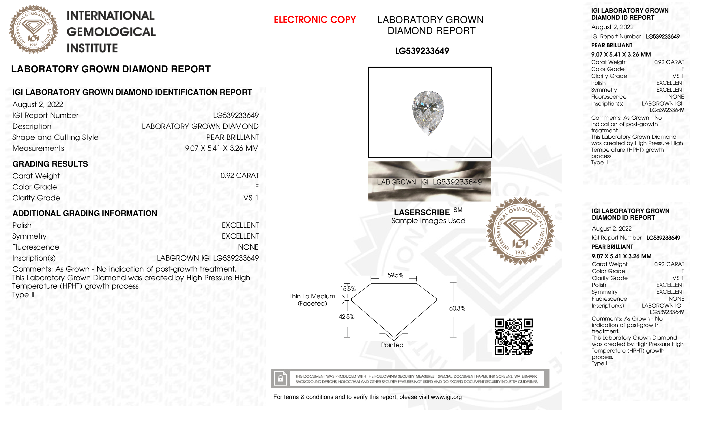 Diamond Certificate