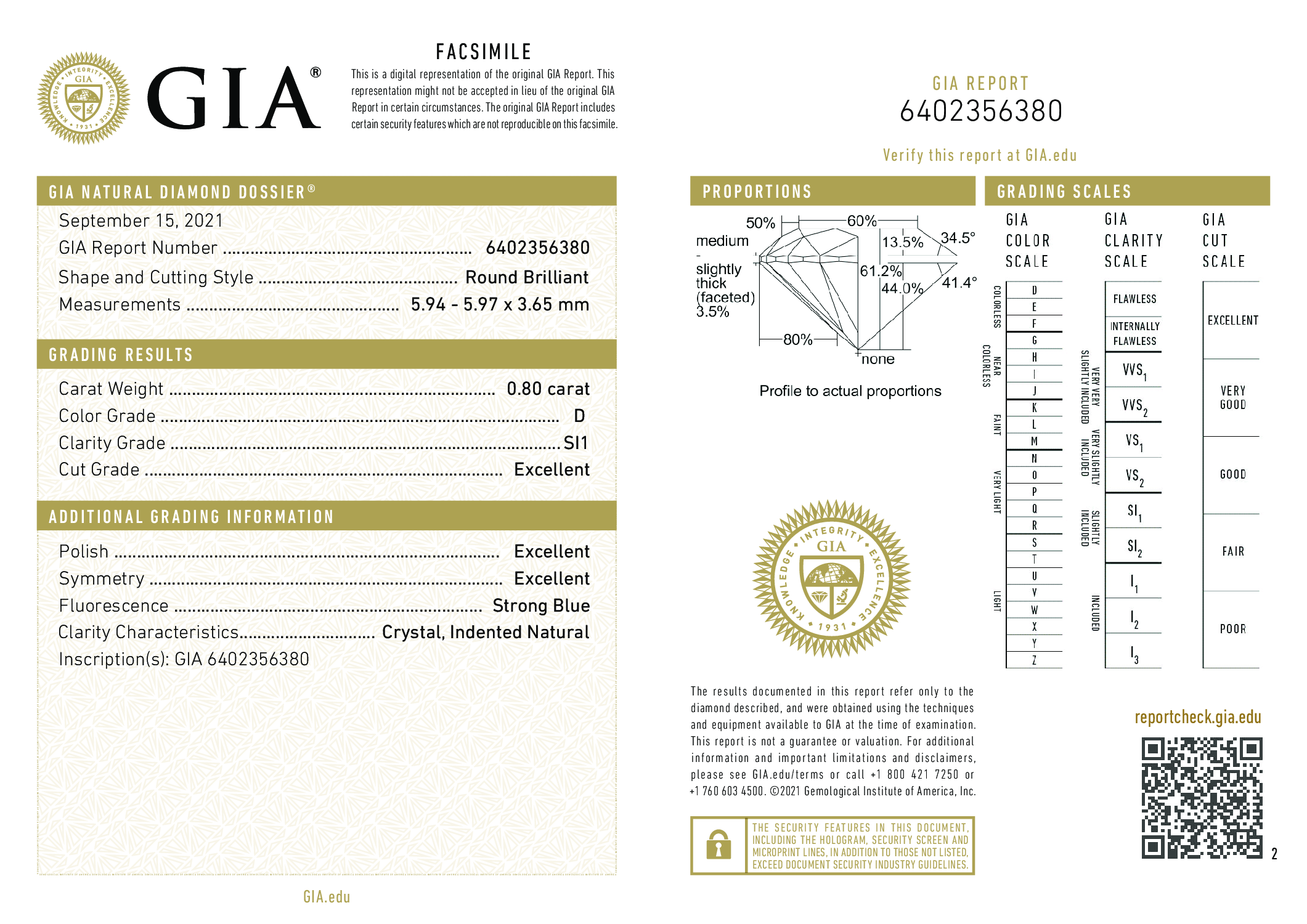 Diamond Certificate
