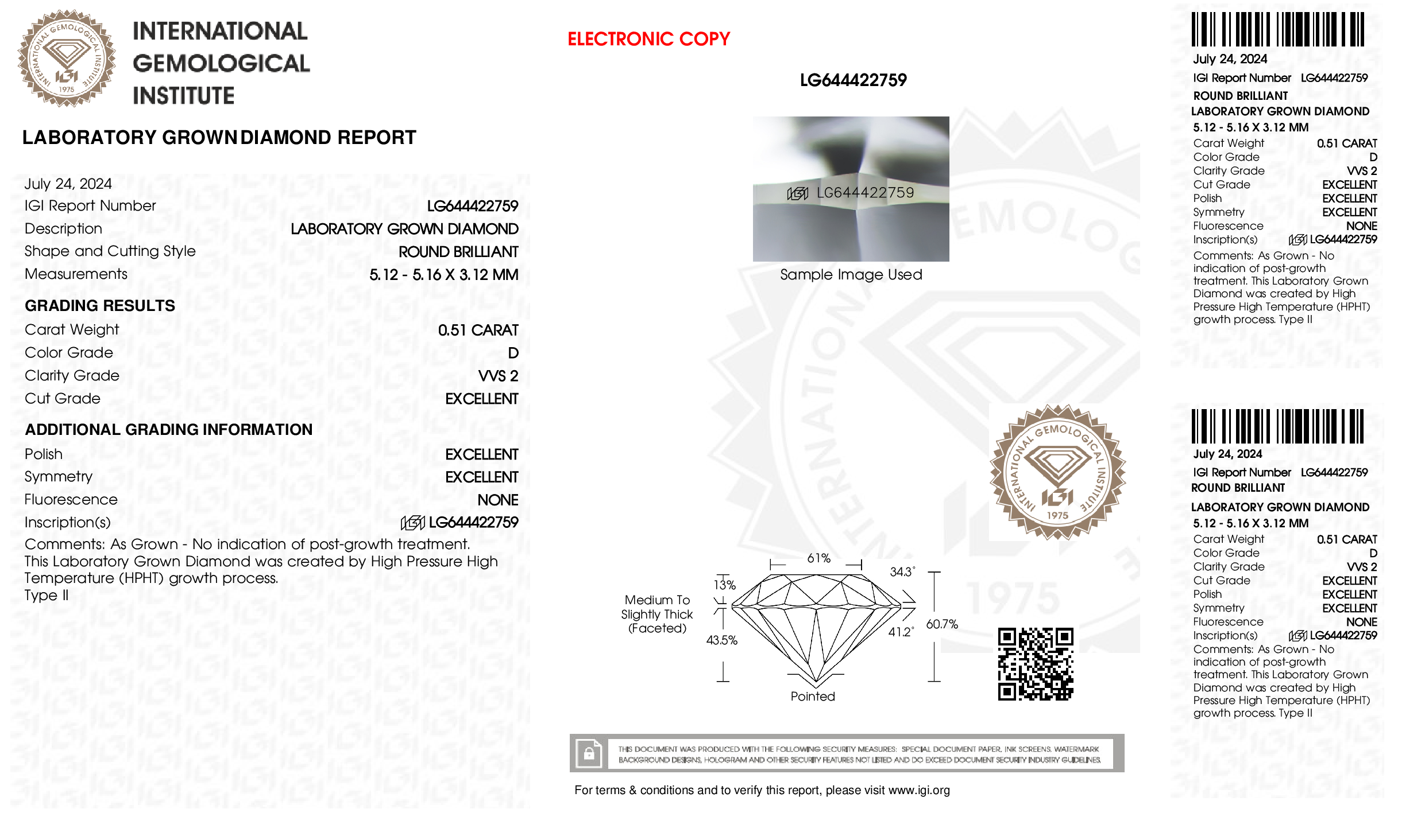 Diamond Certificate