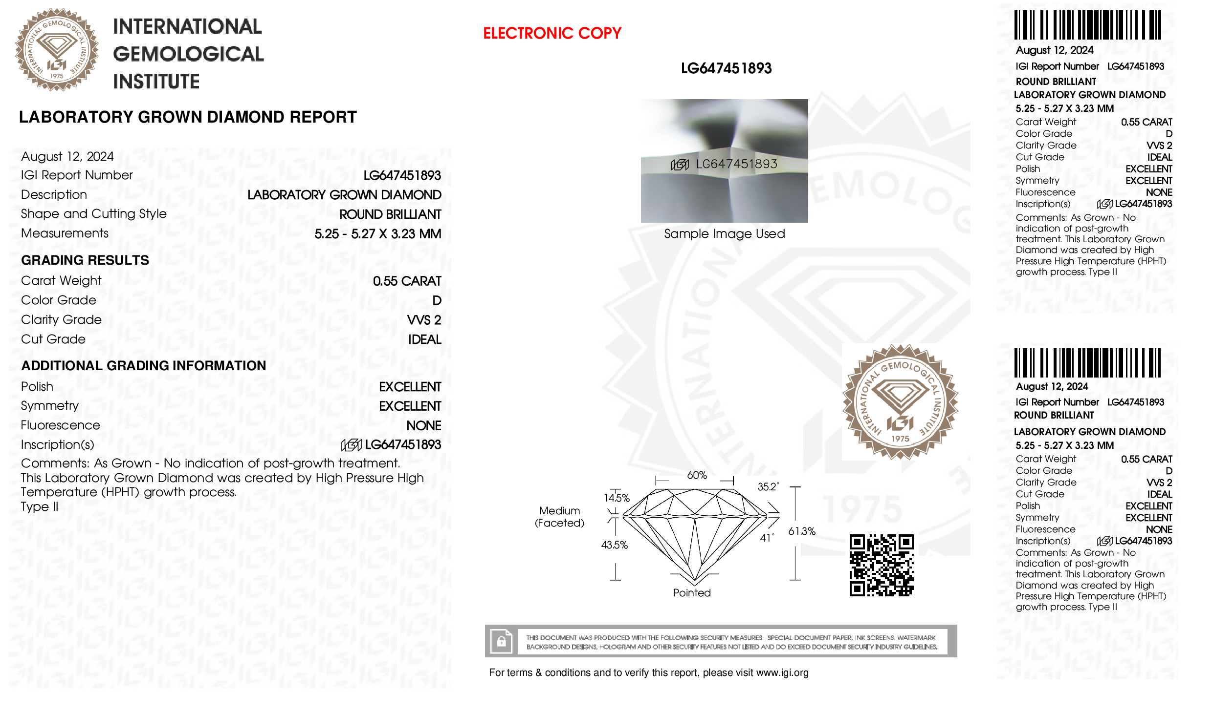Diamond Certificate