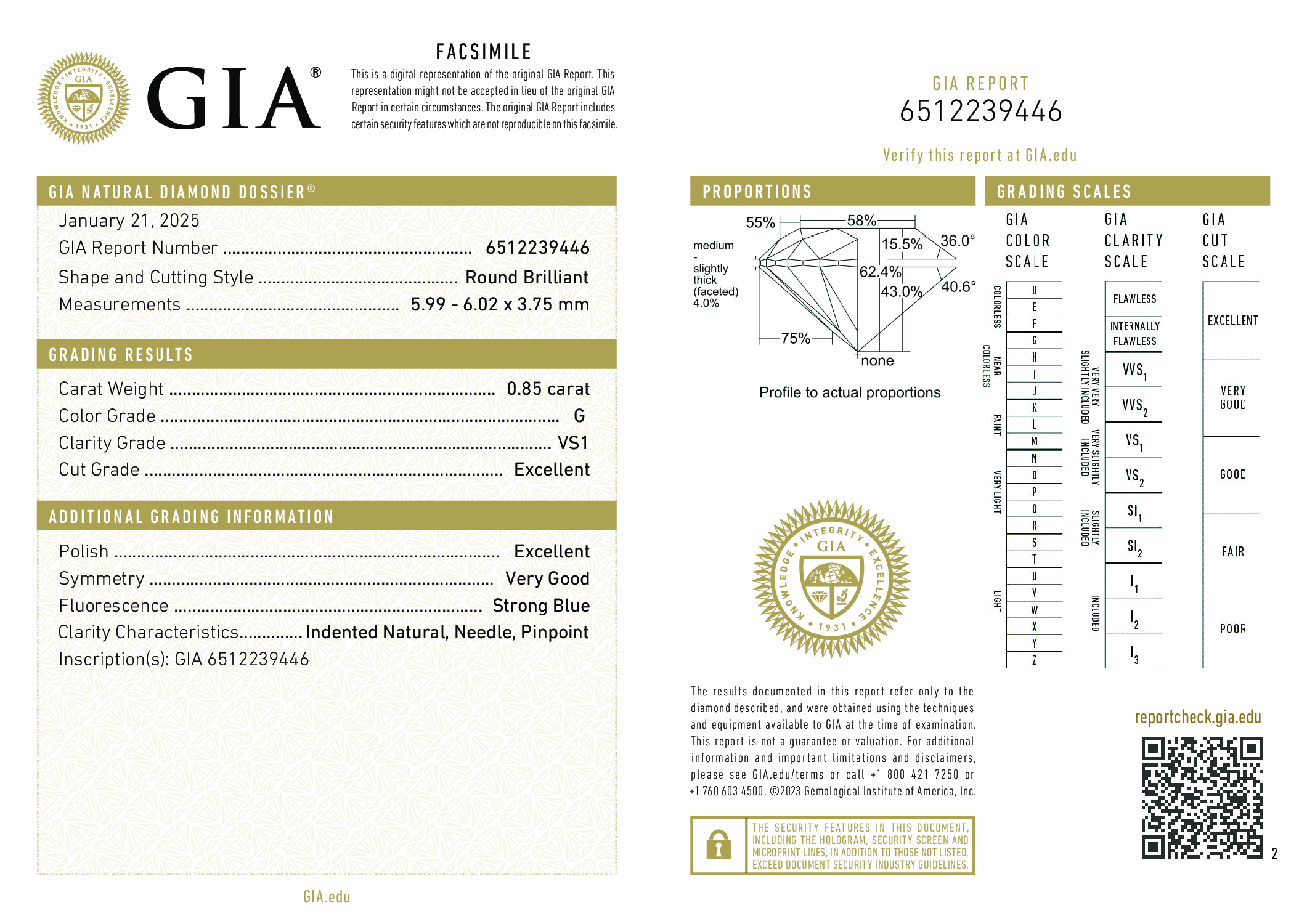 Diamond Certificate