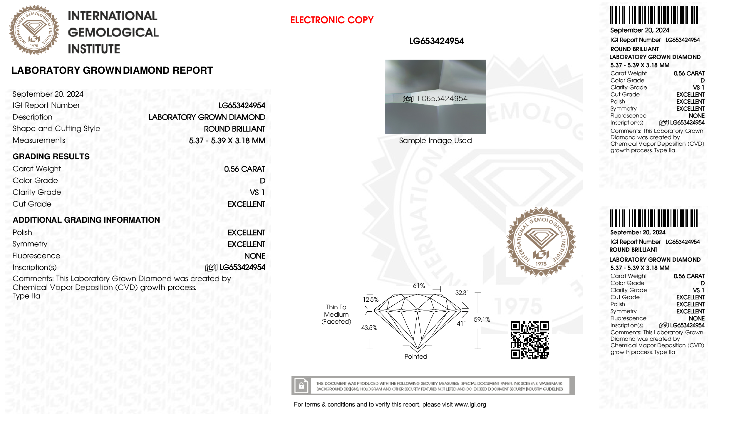 Diamond Certificate