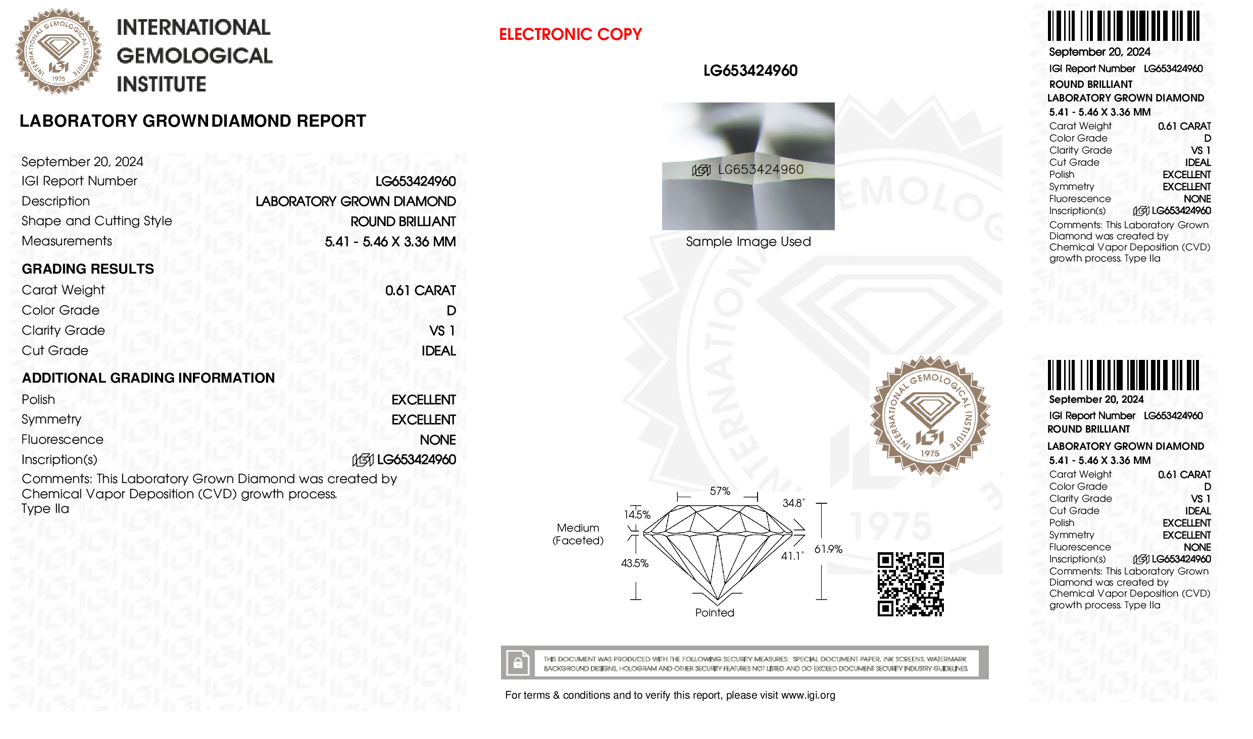 Diamond Certificate