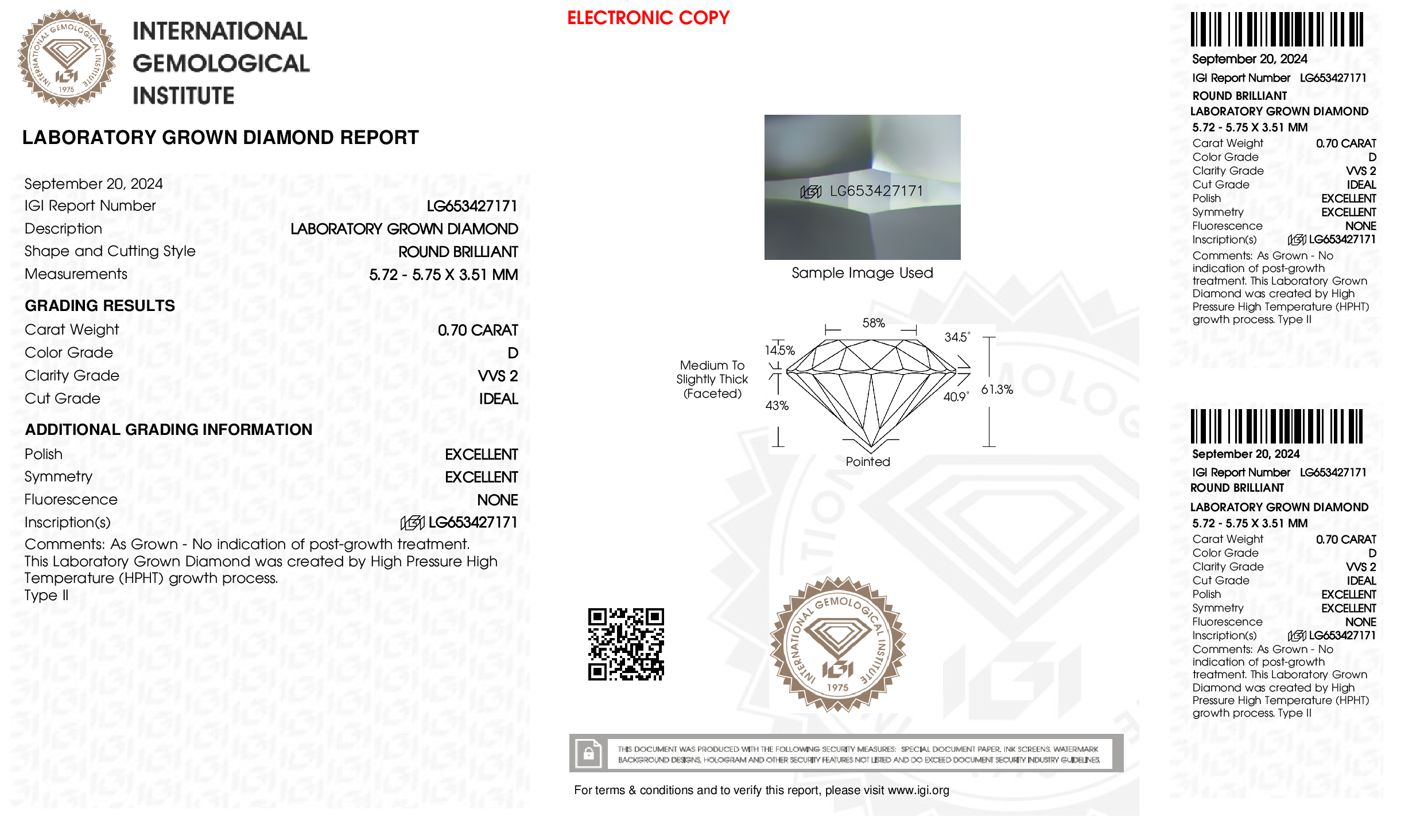 Diamond Certificate