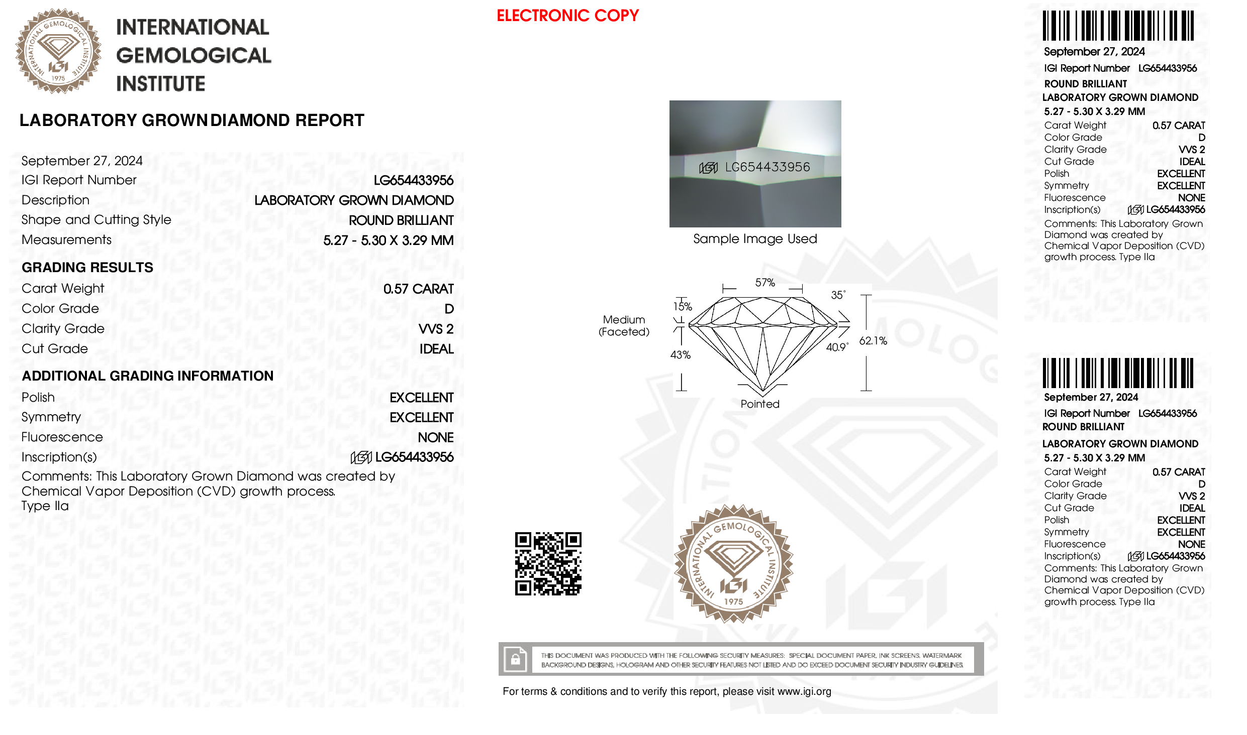 Diamond Certificate