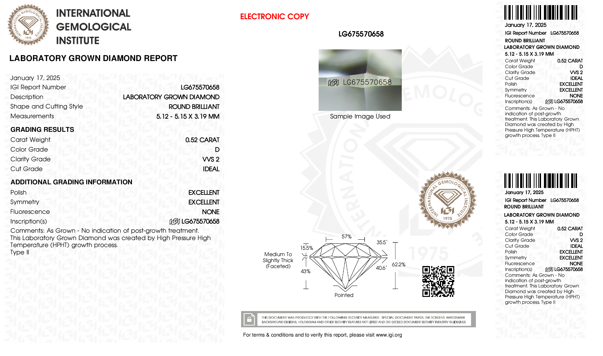 Diamond Certificate